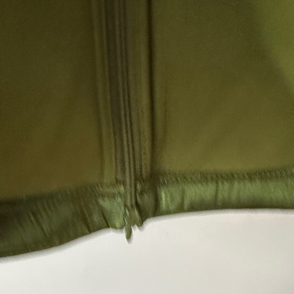 COLDWATER CREEK | Olive Satin Blouse with Sheer Sleeves - Picture 10 of 16